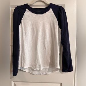 Veronica Beard Navy and White Long Sleeve Tee